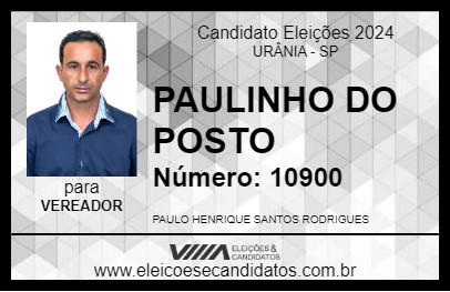 Candidato PAULINHO DO POSTO 2024 - URÂNIA - Eleições