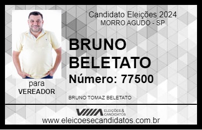 Candidato BRUNO BELETATO 2024 - MORRO AGUDO - Eleições