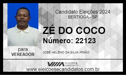 Candidato ZÉ DO COCO 2024 - BERTIOGA - Eleições