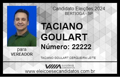 Candidato TACIANO GOULART 2024 - BERTIOGA - Eleições