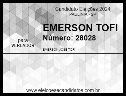 Candidato EMERSON TOFI 2024 - PAULÍNIA - Eleições