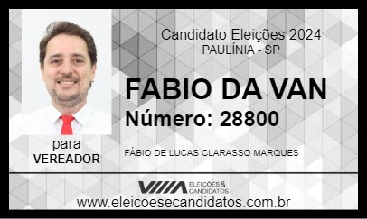 Candidato FABIO DA VAN 2024 - PAULÍNIA - Eleições