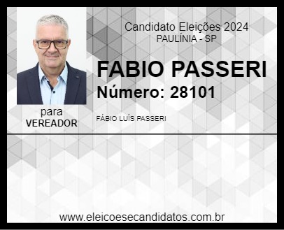 Candidato FABIO PASSERI 2024 - PAULÍNIA - Eleições