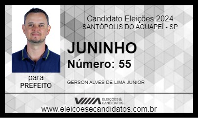 Candidato JUNINHO 2024 - SANTÓPOLIS DO AGUAPEÍ - Eleições