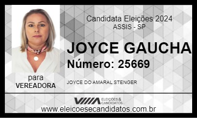 Candidato JOYCE GAUCHA 2024 - ASSIS - Eleições