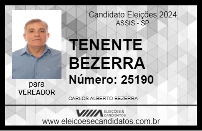 Candidato TENENTE BEZERRA 2024 - ASSIS - Eleições