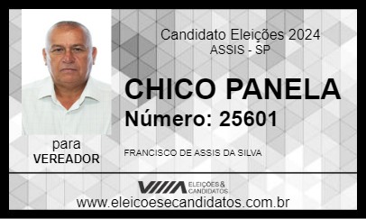 Candidato CHICO PANELA 2024 - ASSIS - Eleições