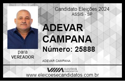 Candidato ADEVAR CAMPANA 2024 - ASSIS - Eleições