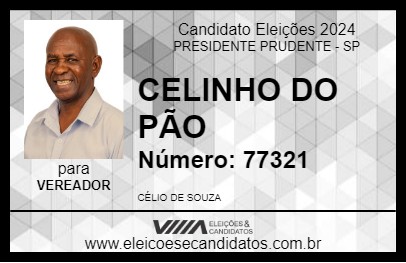 Candidato CELINHO DO PÃO 2024 - PRESIDENTE PRUDENTE - Eleições