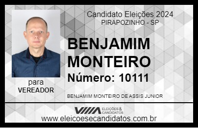 Candidato BENJAMIM JUNIOR 2024 - PIRAPOZINHO - Eleições