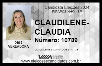 Candidato CLAUDILENE-CLAUDIA 2024 - PIRAPOZINHO - Eleições