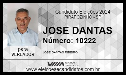 Candidato JOSE DANTAS 2024 - PIRAPOZINHO - Eleições