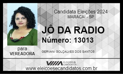 Candidato JÔ DA RADIO 2024 - MARACAÍ - Eleições