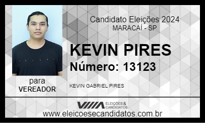 Candidato KEVIN PIRES 2024 - MARACAÍ - Eleições