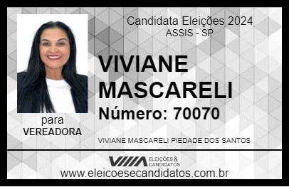 Candidato VIVIANE MASCARELI 2024 - ASSIS - Eleições