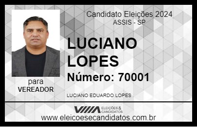 Candidato LUCIANO LOPES 2024 - ASSIS - Eleições