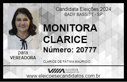 Candidato MONITORA CLARICE 2024 - BADY BASSITT - Eleições