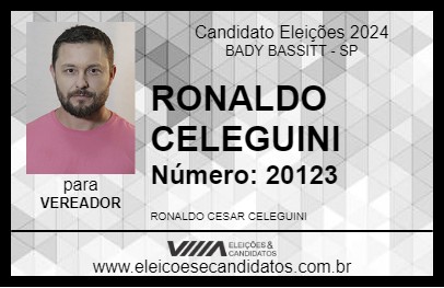 Candidato RONALDO CELEGUINI 2024 - BADY BASSITT - Eleições