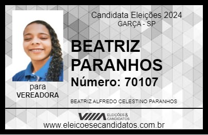 Candidato BEATRIZ PARANHOS 2024 - GARÇA - Eleições