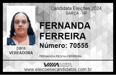 Candidato FERNANDA FERREIRA 2024 - GARÇA - Eleições