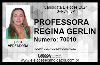 Candidato PROFESSORA REGINA GERLIN 2024 - GARÇA - Eleições