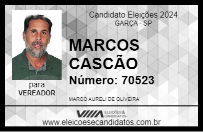 Candidato MARCOS CASCÃO 2024 - GARÇA - Eleições