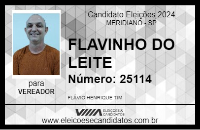 Candidato FLAVINHO DO LEITE  2024 - MERIDIANO - Eleições