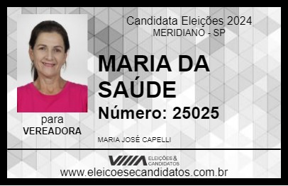 Candidato MARIA DA SAÚDE 2024 - MERIDIANO - Eleições