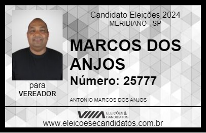 Candidato MARCOS DOS ANJOS  2024 - MERIDIANO - Eleições