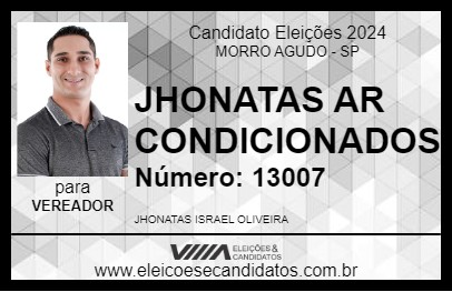 Candidato JHONATAS AR CONDICIONADOS 2024 - MORRO AGUDO - Eleições