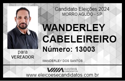 Candidato WANDERLEY CABELEIREIRO 2024 - MORRO AGUDO - Eleições