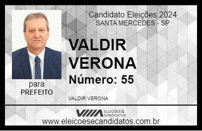 Candidato VALDIR VERONA 2024 - SANTA MERCEDES - Eleições