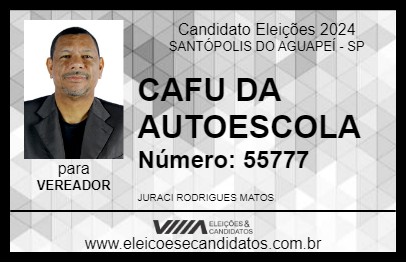 Candidato CAFU DA AUTOESCOLA 2024 - SANTÓPOLIS DO AGUAPEÍ - Eleições