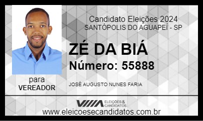 Candidato ZÉ DA BIÁ 2024 - SANTÓPOLIS DO AGUAPEÍ - Eleições