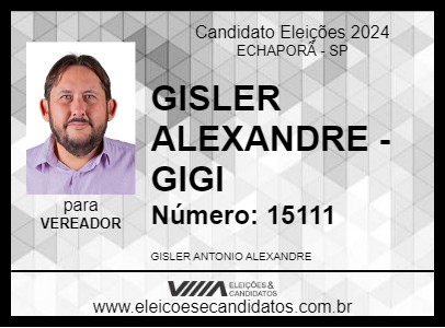 Candidato GISLER ALEXANDRE - GIGI 2024 - ECHAPORÃ - Eleições