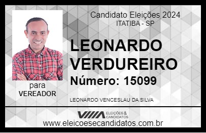 Candidato LEONARDO VERDUREIRO 2024 - ITATIBA - Eleições