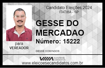 Candidato GESSE DO MERCADAO 2024 - ITATIBA - Eleições