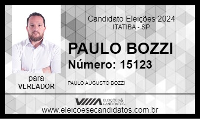 Candidato PAULO BOZZI 2024 - ITATIBA - Eleições