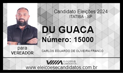 Candidato DU GUACA 2024 - ITATIBA - Eleições