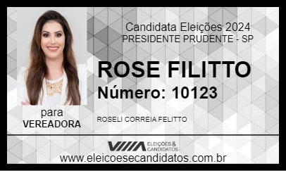 Candidato ROSE FILITTO 2024 - PRESIDENTE PRUDENTE - Eleições