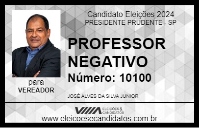 Candidato PROFESSOR NEGATIVO 2024 - PRESIDENTE PRUDENTE - Eleições