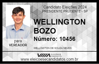 Candidato WELLINGTON BOZO 2024 - PRESIDENTE PRUDENTE - Eleições