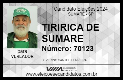 Candidato TIRIRICA DE SUMARE 2024 - SUMARÉ - Eleições