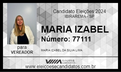 Candidato MARIA IZABEL 2024 - IBIRAREMA - Eleições