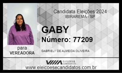 Candidato GABY 2024 - IBIRAREMA - Eleições