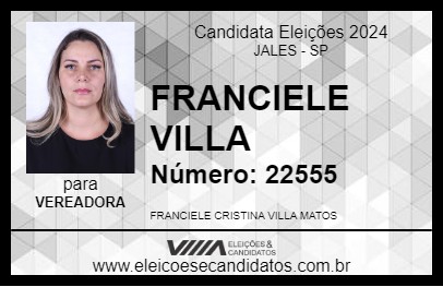 Candidato FRANCIELE VILLA 2024 - JALES - Eleições