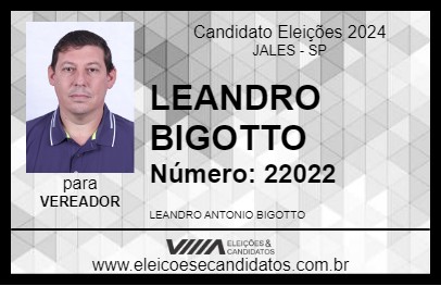 Candidato LEANDRO BIGOTTO 2024 - JALES - Eleições