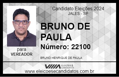 Candidato BRUNO DE PAULA 2024 - JALES - Eleições