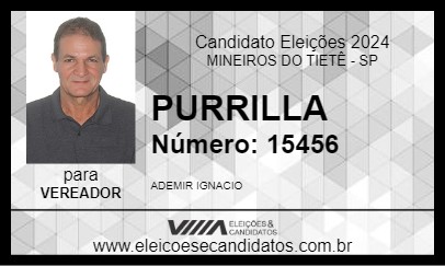 Candidato PURRILLA 2024 - MINEIROS DO TIETÊ - Eleições