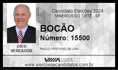 Candidato BOCÃO 2024 - MINEIROS DO TIETÊ - Eleições